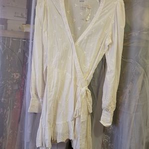 White wrap mini dress